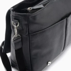 Cartera Hush Puppies Negro 2540 Maletin Lucio
