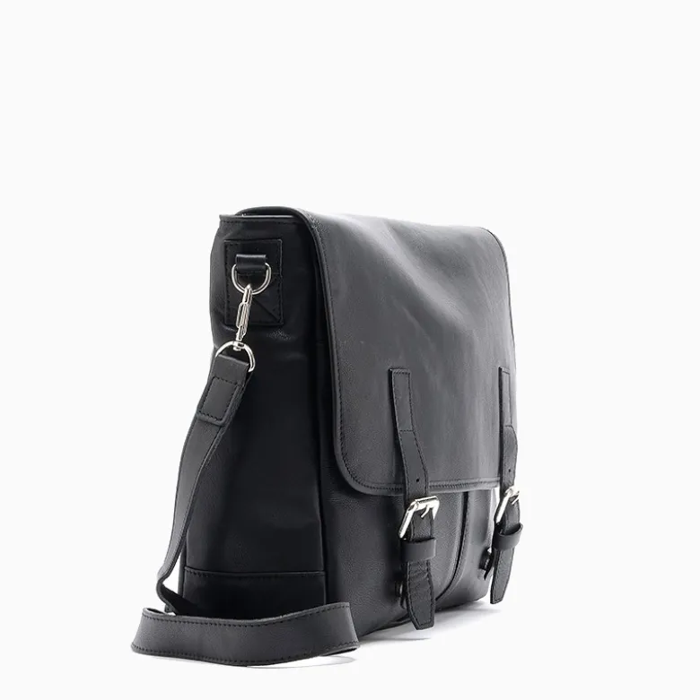 Cartera Hush Puppies Negro 2540 Maletin Lucio