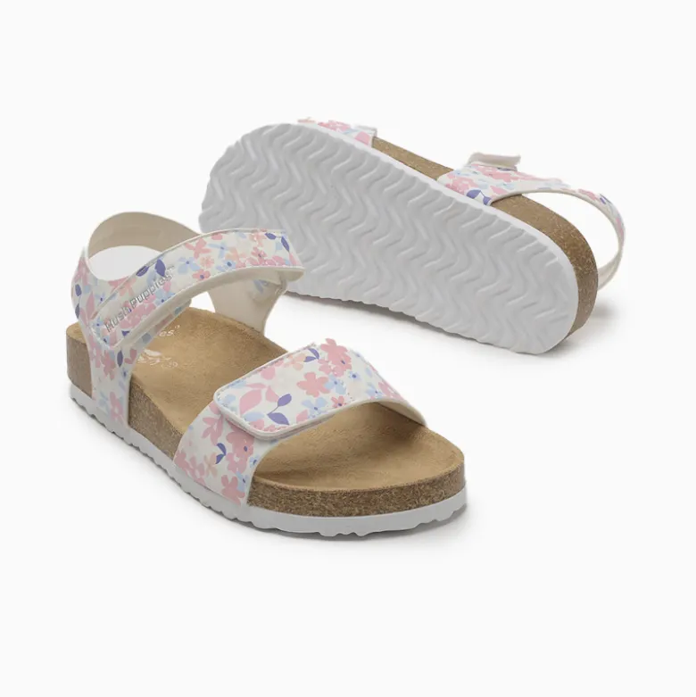 Sandalias Hush Puppies Blanco con Rosa Kindy