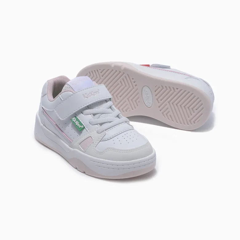 Zapatillas Kickers Blanco con Rosa Skylar