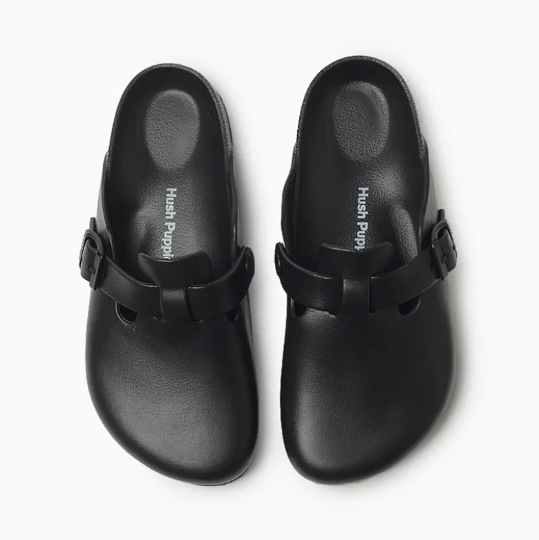 Zuecos Hush Puppies Negro Cindy